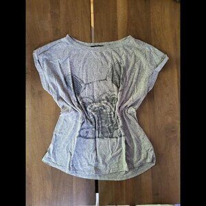 Gray Graphic Women's Top